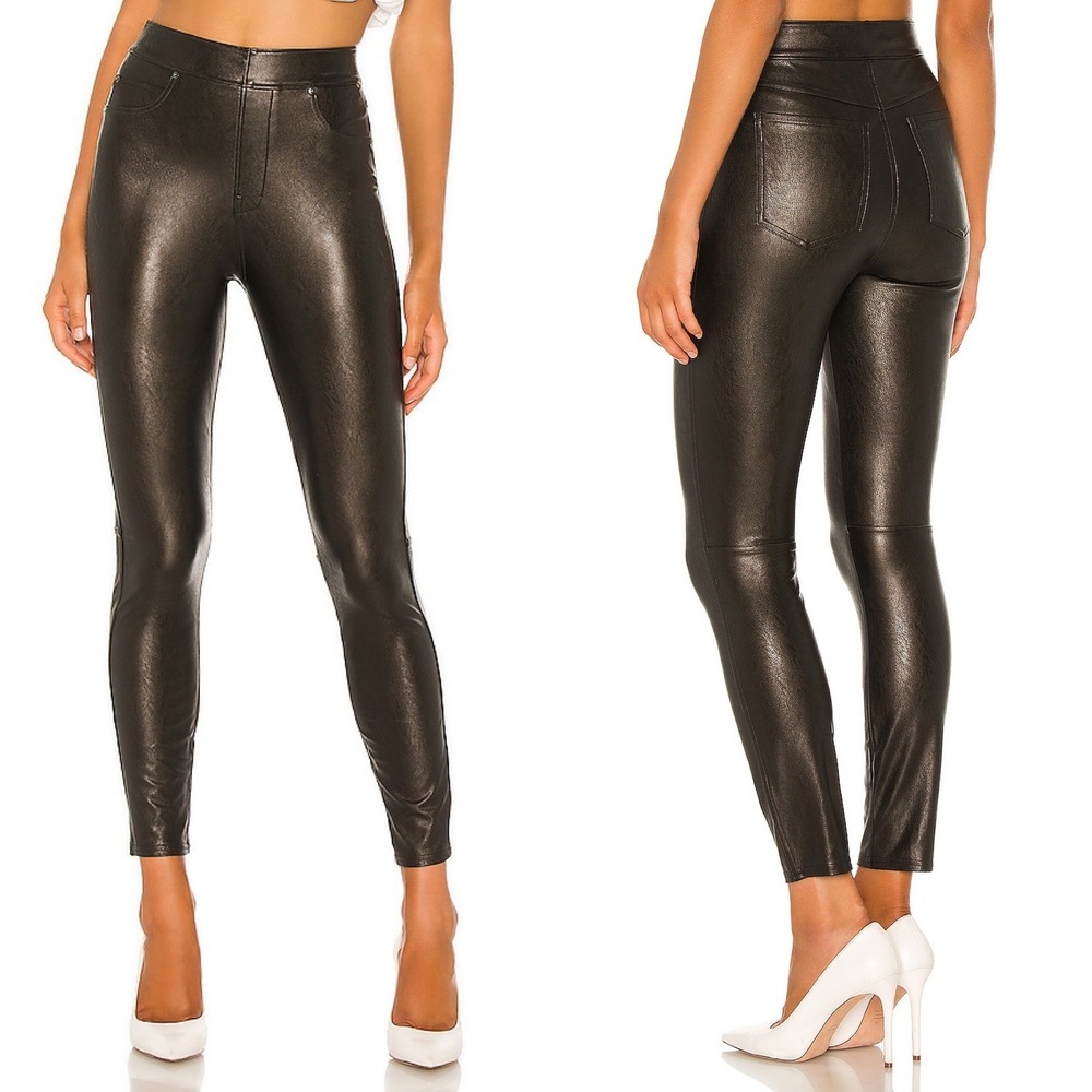 Spanx Like Leather Skinny Pant Black Womens Sz 3X‎ Tall NEW 20475T High Rise NWT